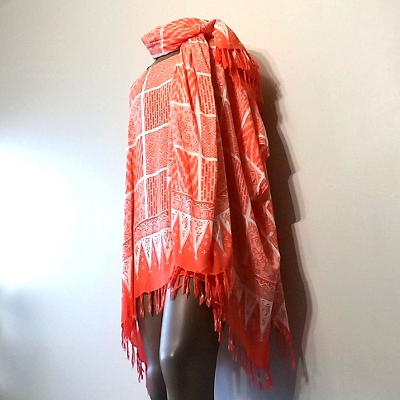 Stunning 2pc Orange Gaucho top & wrap - Picture 8 of 16